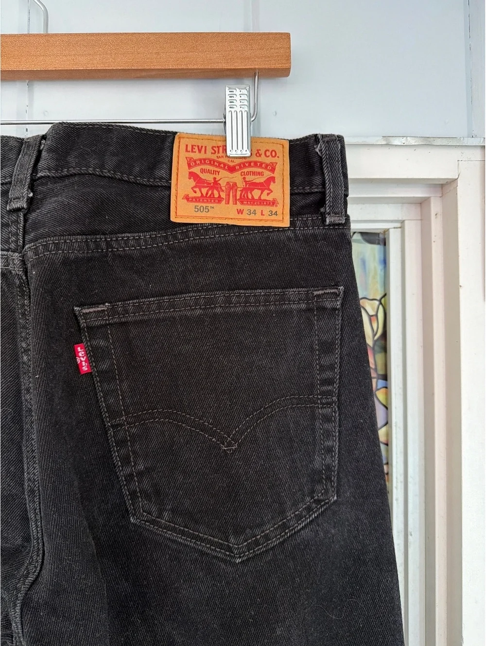 Men’s Levi's 505 Black Denim Jeans W34 L34